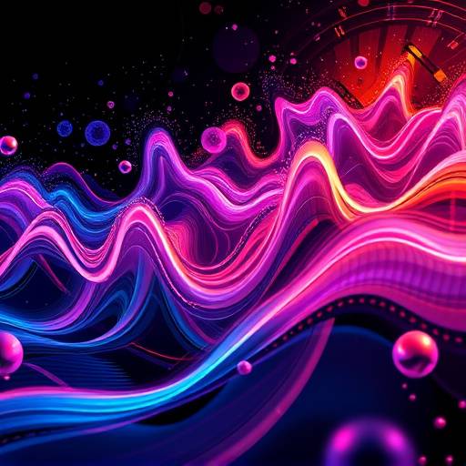 音波の形状を抽象的に表現したビジュアルアート